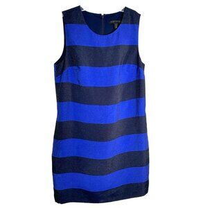 Banana Republic Black and Blue Bold Stripe Sleeveless Sheath Dress Size 8 Office
